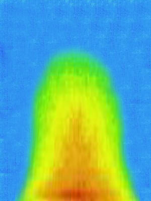 sample thermograph signature of a wall with a heat source near the bottom