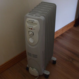 How much energy does a portable, oil filled space heater use?